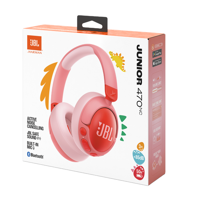 JBL Junior 470NC - Pink - Wireless over-ear noise cancelling kids headphones - Detailshot 15 image number null